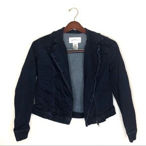 Jaclyn Smith Collection Jean Jacket Denim zip up